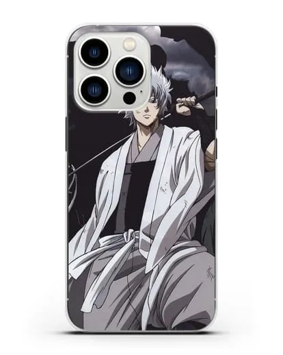 Чехол аниме Гинтама (Gintama) Саката Гинтоки с мечом силиконовый для iPhone 13 Pro