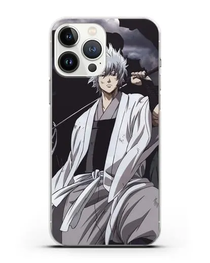 Чехол аниме Гинтама (Gintama) Саката Гинтоки с мечом силиконовый для iPhone 13 Pro Max