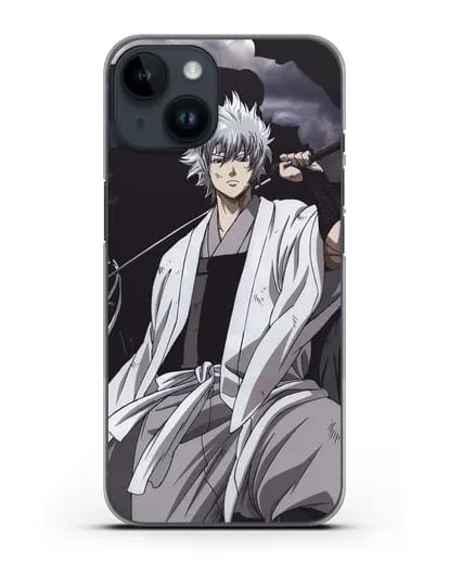 Чехол аниме Гинтама (Gintama) Саката Гинтоки с мечом силиконовый для iPhone 14