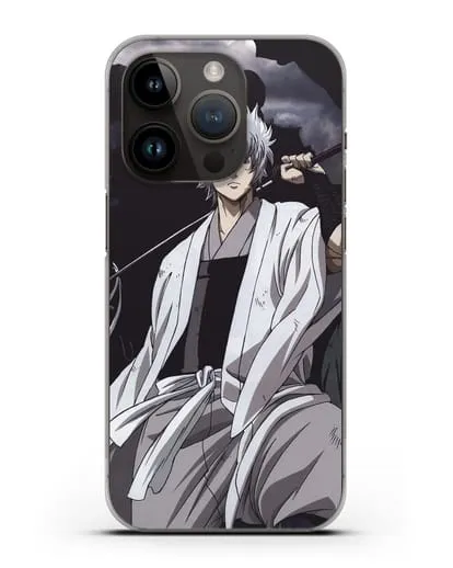 Чехол аниме Гинтама (Gintama) Саката Гинтоки с мечом силиконовый для iPhone 14 Pro
