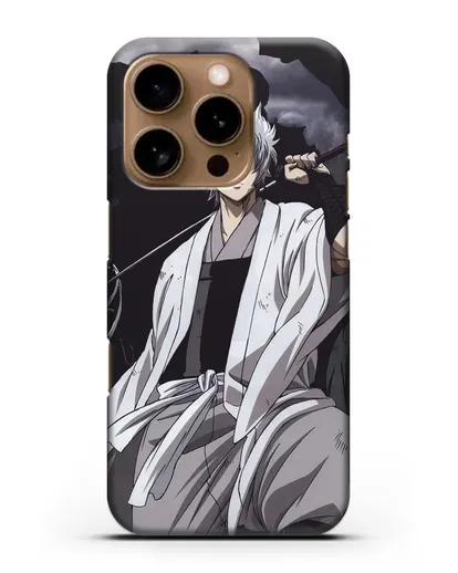 Чехол аниме Гинтама (Gintama) Саката Гинтоки с мечом силиконовый для iPhone 16 Pro