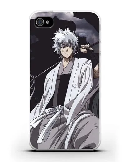 Чехол аниме Гинтама (Gintama) Саката Гинтоки с мечом силиконовый для iPhone 4/4s