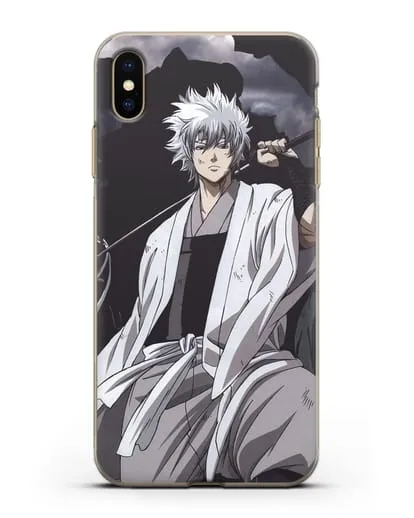 Чехол аниме Гинтама (Gintama) Саката Гинтоки с мечом силиконовый для iPhone XS Max