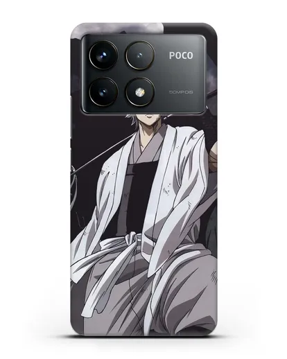 Чехол аниме Гинтама (Gintama) Саката Гинтоки с мечом силиконовый для Xiaomi Poco F6 Pro