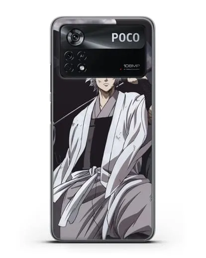 Чехол аниме Гинтама (Gintama) Саката Гинтоки с мечом силиконовый для Xiaomi Poco X4 Pro