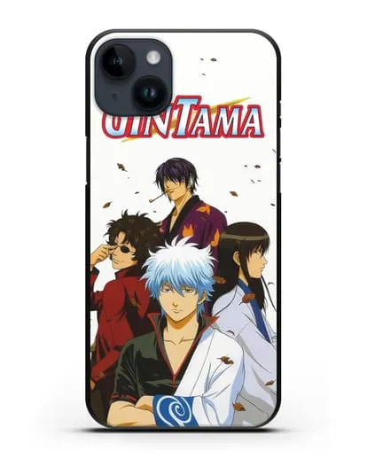 Чехол аниме Гинтама (Gintama) Кацура Куроконо Таске арт силиконовый для iPhone 14 Plus