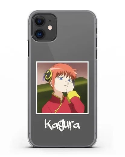 Чехол аниме Гинтама (Gintama) Кагура ковыряется в носу силиконовый для iPhone 11