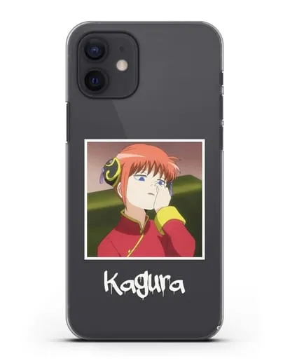 Чехол аниме Гинтама (Gintama) Кагура ковыряется в носу силиконовый для iPhone 12