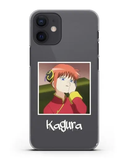 Чехол аниме Гинтама (Gintama) Кагура ковыряется в носу силиконовый для iPhone 12 mini