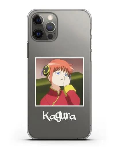 Чехол аниме Гинтама (Gintama) Кагура ковыряется в носу силиконовый для iPhone 12 Pro