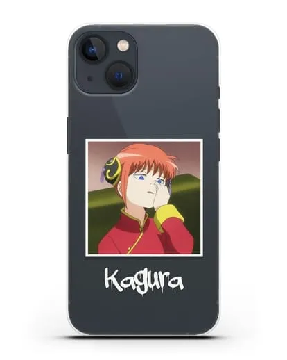 Чехол аниме Гинтама (Gintama) Кагура ковыряется в носу силиконовый для iPhone 13