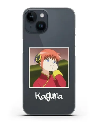 Чехол аниме Гинтама (Gintama) Кагура ковыряется в носу силиконовый для iPhone 14