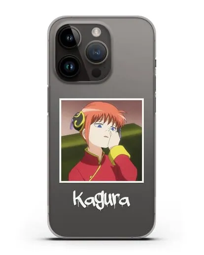 Чехол аниме Гинтама (Gintama) Кагура ковыряется в носу силиконовый для iPhone 14 Pro