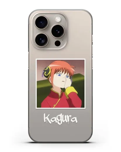 Чехол аниме Гинтама (Gintama) Кагура ковыряется в носу силиконовый для iPhone 15 Pro