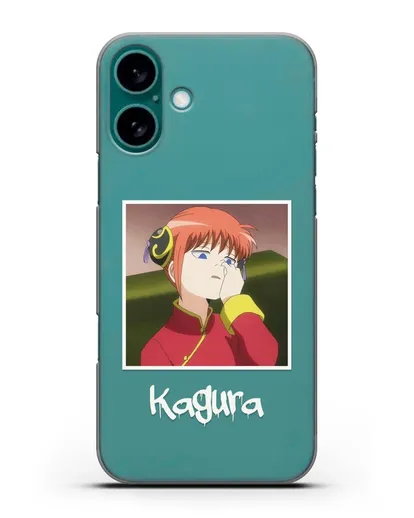 Чехол аниме Гинтама (Gintama) Кагура ковыряется в носу силиконовый для iPhone 16 Plus