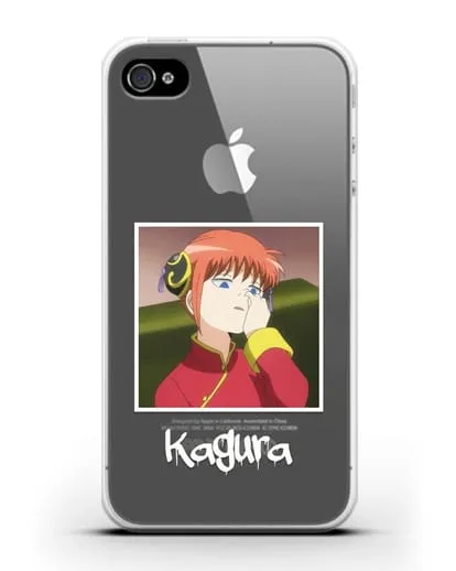 Чехол аниме Гинтама (Gintama) Кагура ковыряется в носу силиконовый для iPhone 4/4s
