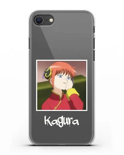 Чехол аниме Гинтама (Gintama) Кагура ковыряется в носу силиконовый для iPhone SE 2020