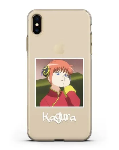Чехол аниме Гинтама (Gintama) Кагура ковыряется в носу силиконовый для iPhone XS Max