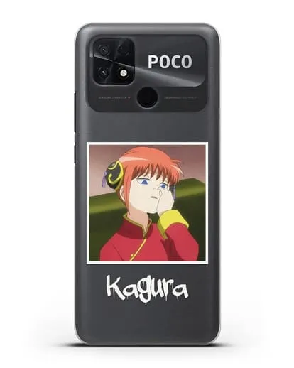 Чехол аниме Гинтама (Gintama) Кагура ковыряется в носу силиконовый для Xiaomi Poco C40