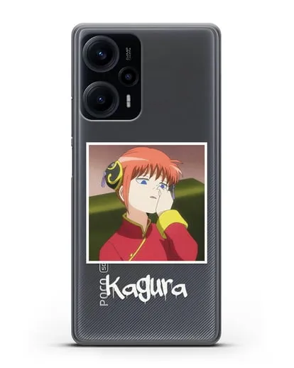 Чехол аниме Гинтама (Gintama) Кагура ковыряется в носу силиконовый для Xiaomi Poco F5