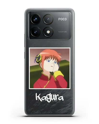 Чехол аниме Гинтама (Gintama) Кагура ковыряется в носу силиконовый для Xiaomi Poco F6 Pro