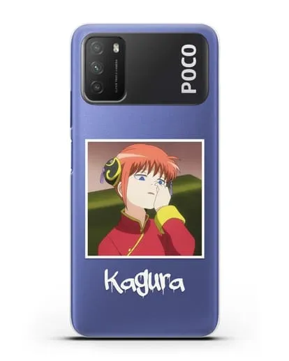 Чехол аниме Гинтама (Gintama) Кагура ковыряется в носу силиконовый для Xiaomi Poco M3