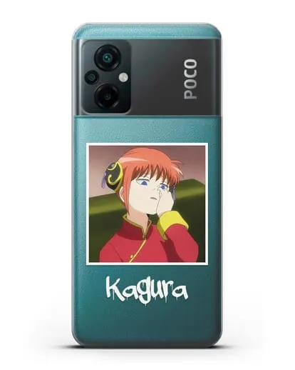 Чехол аниме Гинтама (Gintama) Кагура ковыряется в носу силиконовый для Xiaomi Poco M5