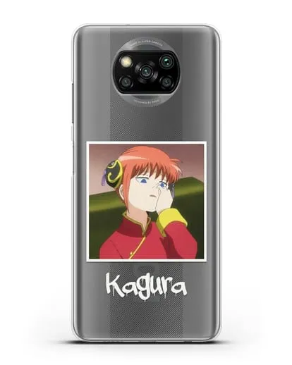 Чехол аниме Гинтама (Gintama) Кагура ковыряется в носу силиконовый для Xiaomi Poco X3