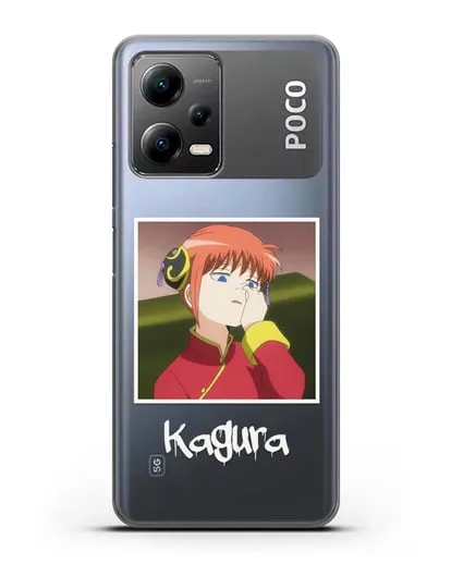 Чехол аниме Гинтама (Gintama) Кагура ковыряется в носу силиконовый для Xiaomi Poco X5