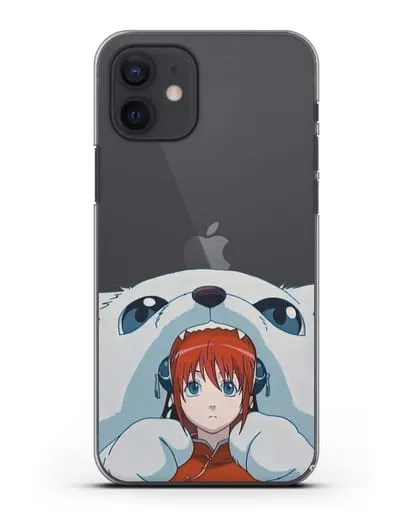 Чехол аниме Гинтама (Gintama) Садахару грызёт Кагуру силиконовый для iPhone 12