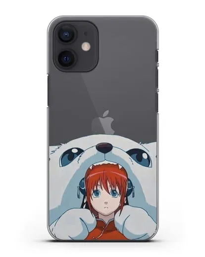 Чехол аниме Гинтама (Gintama) Садахару грызёт Кагуру силиконовый для iPhone 12 mini