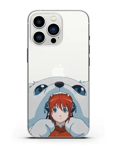 Чехол аниме Гинтама (Gintama) Садахару грызёт Кагуру силиконовый для iPhone 13 Pro