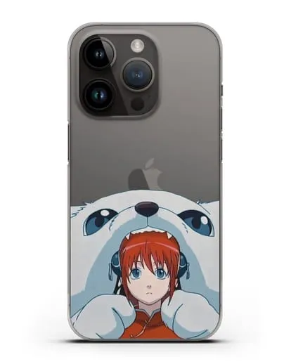 Чехол аниме Гинтама (Gintama) Садахару грызёт Кагуру силиконовый для iPhone 14 Pro