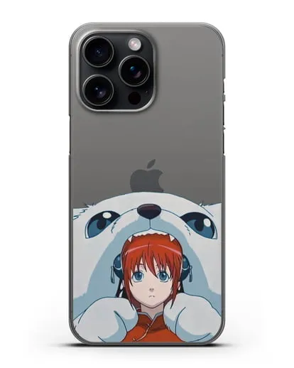 Чехол аниме Гинтама (Gintama) Садахару грызёт Кагуру силиконовый для iPhone 15 Pro Max