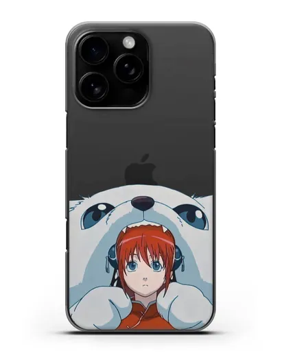 Чехол аниме Гинтама (Gintama) Садахару грызёт Кагуру силиконовый для iPhone 16 Pro Max