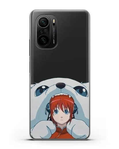 Чехол аниме Гинтама (Gintama) Садахару грызёт Кагуру силиконовый для Xiaomi Poco F3