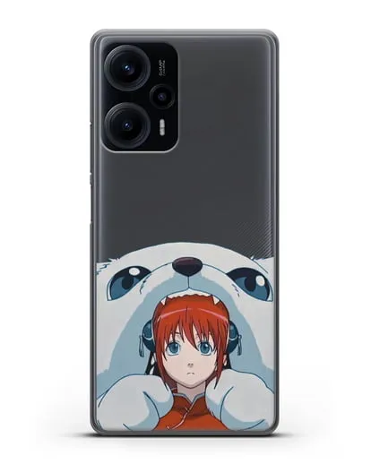 Чехол аниме Гинтама (Gintama) Садахару грызёт Кагуру силиконовый для Xiaomi Poco F5