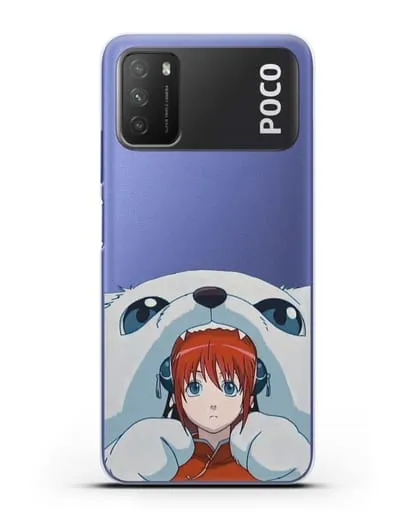 Чехол аниме Гинтама (Gintama) Садахару грызёт Кагуру силиконовый для Xiaomi Poco M3