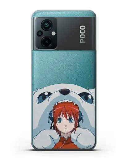 Чехол аниме Гинтама (Gintama) Садахару грызёт Кагуру силиконовый для Xiaomi Poco M5
