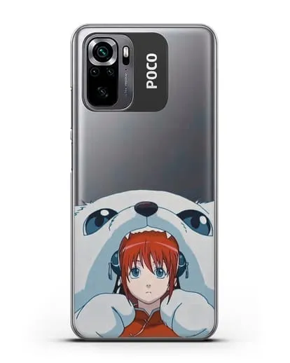 Чехол аниме Гинтама (Gintama) Садахару грызёт Кагуру силиконовый для Xiaomi Poco M5s