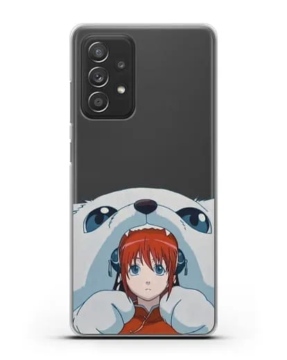 Чехол аниме Гинтама (Gintama) Садахару грызёт Кагуру силиконовый для Samsung Galaxy A53