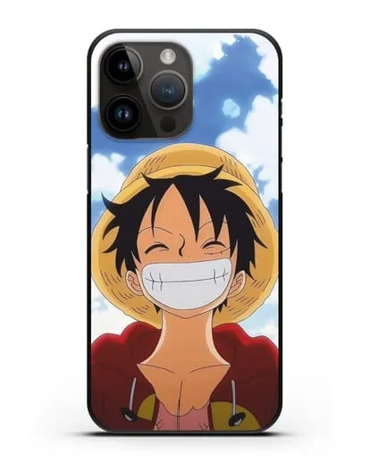 Чехол аниме Ванпис (One Piece) Монки д. Луффи улыбается силиконовый для iPhone 14 Pro Max