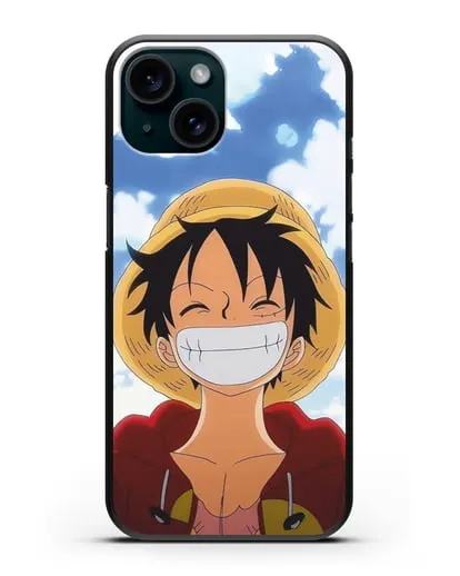 Чехол аниме Ванпис (One Piece) Монки д. Луффи улыбается силиконовый для iPhone 15
