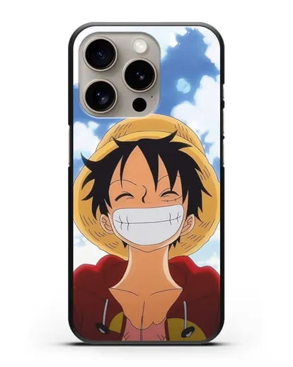 Чехол аниме Ванпис (One Piece) Монки д. Луффи улыбается силиконовый для iPhone 15 Pro
