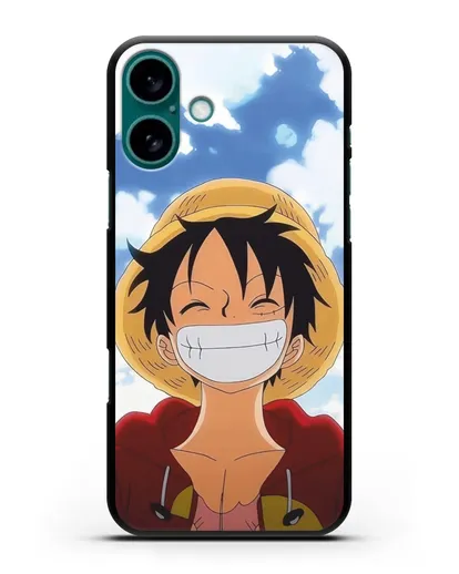 Чехол аниме Ванпис (One Piece) Монки д. Луффи улыбается силиконовый для iPhone 16 Plus
