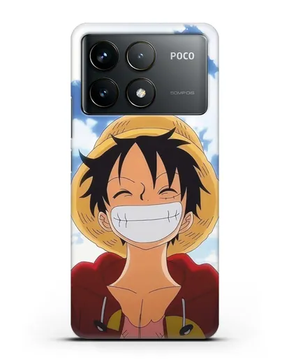 Чехол аниме Ванпис (One Piece) Монки д. Луффи улыбается силиконовый для Xiaomi Poco F6 Pro