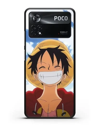 Чехол аниме Ванпис (One Piece) Монки д. Луффи улыбается силиконовый для Xiaomi Poco X4 Pro