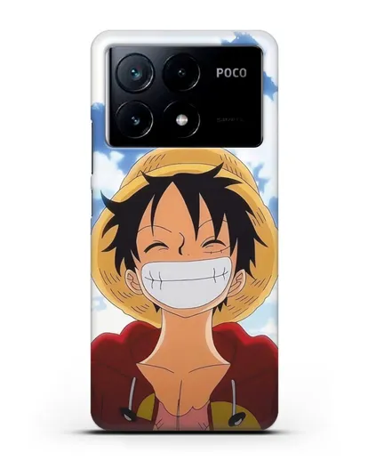 Чехол аниме Ванпис (One Piece) Монки д. Луффи улыбается силиконовый для Xiaomi Poco X6 Pro