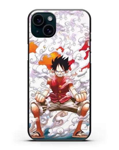 Чехол аниме Ванпис (One Piece) Гоку против Луффи силиконовый для iPhone 15 Plus