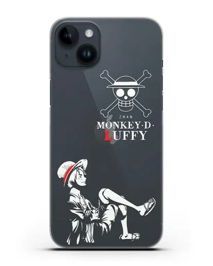 Чехол аниме Ванпис (One Piece) Монки д. Луффи силуэт силиконовый для iPhone 14 Plus
